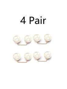4/10pcs Simple Exquisite Pearl White Jeans Ankle Clip Chest Anti Light Needle Anti Stepping Slipper Buckle Pants Length Adjuster Alloy Pearl Material Pants Length Adjustment Anti Light Anti Stepping Daily Commute Wear Travel Jeans Match Clothing Portable Gadget All-Match Practical Valentine's Day Mother's Day New Year Graduation Season Galentines Gifts - Multicolor - View 10