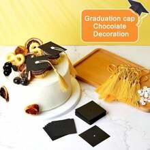 10pcs/20pcs Graduation Cap Chocolate Decorations, Suitable For Chocolate, Candy, Dessert Decoration In Graduation Party - Multicolor - View 3