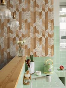 BVL Wall Paper - Warm Wood and Stone Texture - View 3