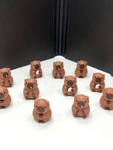 可爱水豚、水鼠笔帽，中性笔套，铅笔套，硅胶笔尖套 - 节日和特殊场合的独特礼物之选 | 可爱文具 | 卡通笔盒、笔筒、笔帽、笔夹、PVC笔架、学生铅笔尖延长器、训练礼物、防止铅笔伤人、随机颜色卡通动物笔筒，适合学校和家庭使用 - 多色 - 查看 9