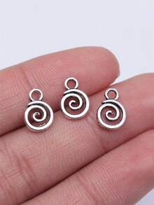 40pcs/set Swirl DIY Pendant - Ancient Silver - View 5