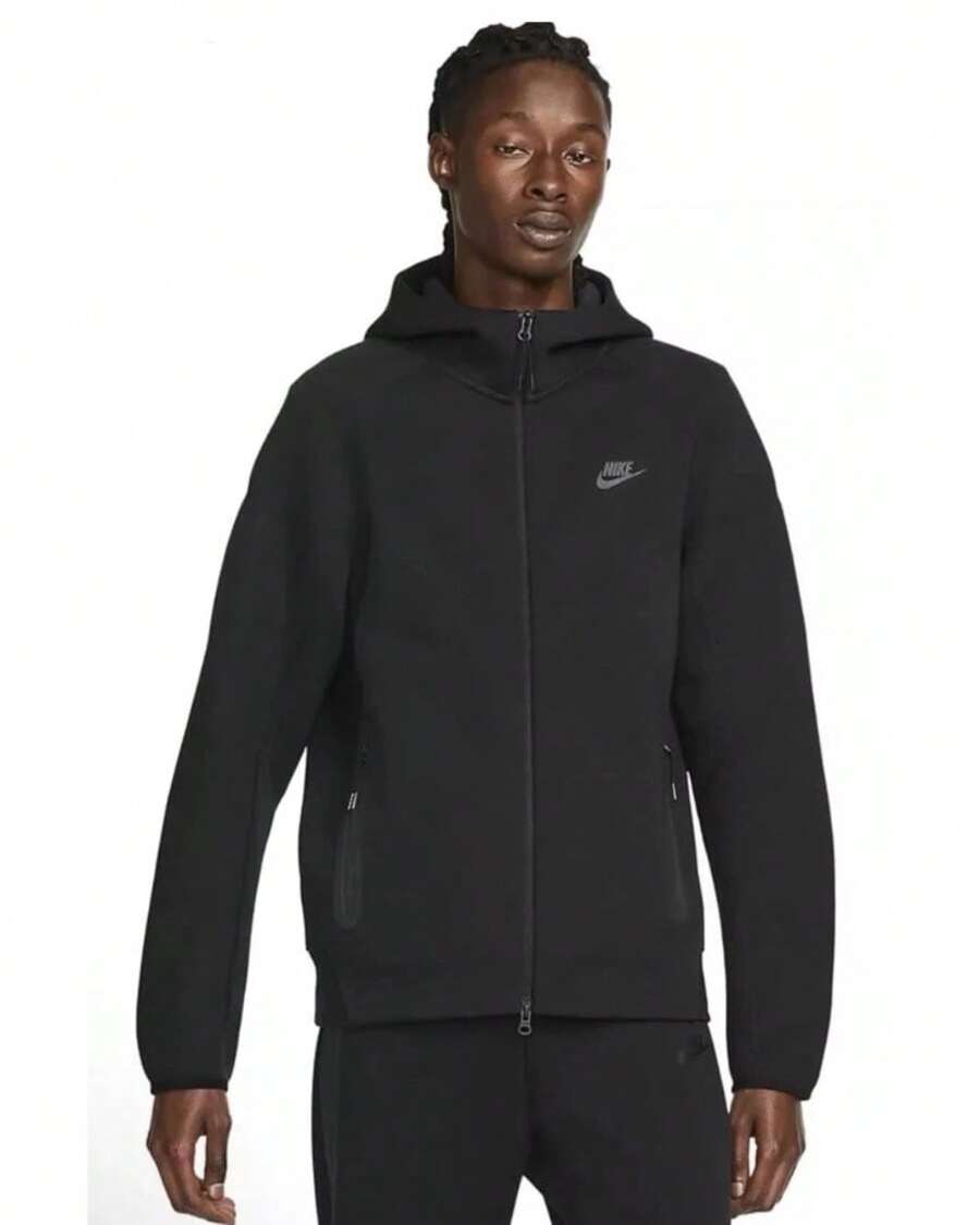Nike Sportswear Tech Fleece Windrunner Full Zip Hoodie 'Black/Black' - 黑色 - 查看 1