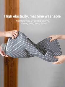 1pc Anti-Traction Neck Pillow, Neck Support Pillow For Sleep, Suitable For Stiff Neck, Side And Back Sleepers, Relieves Head And Neck Pressure, Breathable Inner Core, Soft And Supportive, Medium Firmness, Washable - Grey - View 6