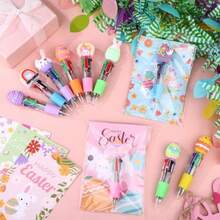 50 Sets Easter Gifts Bulk 4 Colors In 1 Easter Fun Pens Bulk With Greeting Cards 0.7 Mm Multicolor Ballpoint Pens Funny Retractable Pen For Coworkers Teacher Employee Office Plies - 黑紅藍綠 - 查看 2