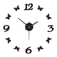 Glow-In-The-Dark Creative Clock, No Drilling Required, Butterfly Wall Clock For Living Room Bedroom, Acrylic Silent Wall Clock - 1PC - View 7