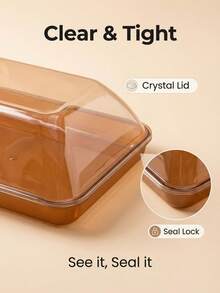 1个长方形塑料展示托盘，带防尘盖，不易碎，可重复使用，适用于水果/甜点/零食/蛋糕，适合节日、婚礼、派对等场合。 - 棕色 - 查看 9