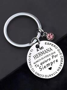 1pc Stainless Steel Key Chain, Spanish Customized Couple Keyring, Valentine For Friends Halloween Valentine's Day Valentines Car Accessories Bag Charm School Cute Goth Y2k Halloween Accessories Teachers Day Christmas Gift Ideas Bag Accessories Lanyards With Id Holder Car Accessories Bag Charms - Multicolor - View 10