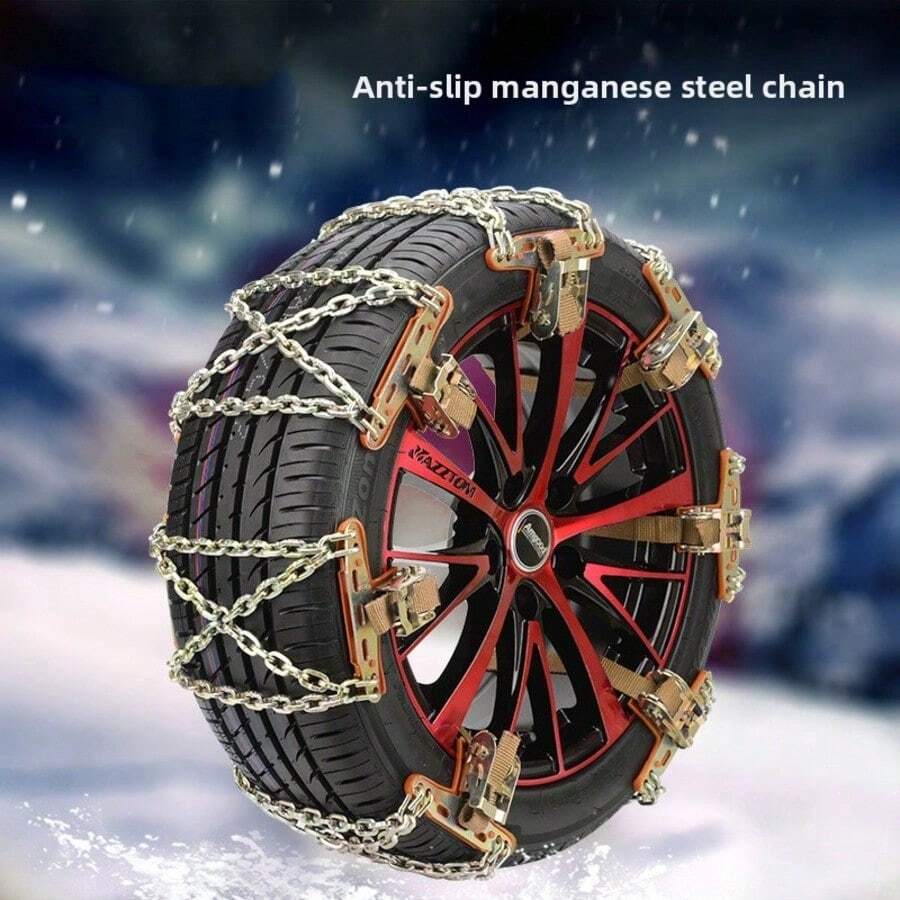 Cadenas antideslizantes para nieve y hielo en carreteras de invierno, adecuadas para vehículos todoterreno con neumáticos con dibujo, cadenas antideslizantes universales para ruedas traseras de vehículos todoterreno