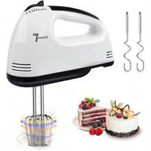 Batidora de Mano neuhaus, potencia de 100 watts,  7 Velocidades con aspas de Acero Inoxidable Batidores y Gancho De Masa, Agitadores Electrico con Turbo para Batir Huevos, Harina, Mantequilla y mas - Tipo de Enchufe A USA (110-127V) - Ver 1