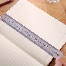 2pcs Stainless Steel Double-Sided Ruler - Short Straight Ruler - Measuring Scale, Suitable For Students, Stationery, Office, Drawing And Measurement, Providing 15cm And 30cm Sizes - A - View 7
