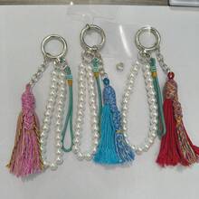 Handwoven DIY Bag Hanging Ear Bracelet Pearl Chain Colorful Fringed Backpack Pendant Accessories Creative Mobile Phone Chain - 綠色 - 查看 3