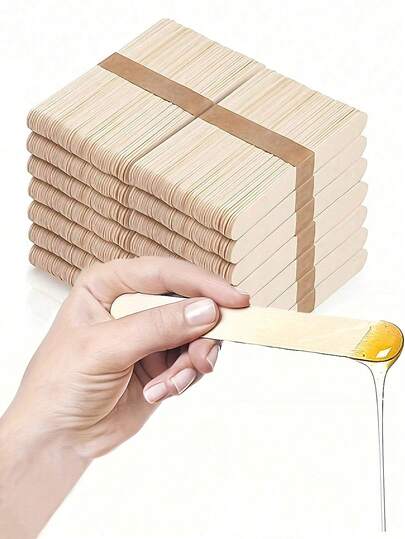 200/100/50pcs Natural Wooden Wax Sticks, Used For Precision Hair Removal - Wax Wood Body Hair Removal Stick Applicator Shovel, Body Hair Removal Process Stick Applicator Shovel, Natural Wooden Wax Applicator, Wooden Wax Process Stick Applicator For Hair Removal, Eyebrow Trimming And Body Hair Treatment, Suitable For Spa And Home Use, Summer Hair Removal Applicator Shovel, Home Decoration, Gifts For Women, Gifts For Men