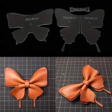 4pcs DIY Butterfly Faux Leather Craft Kit - Acrylic Templates For Handmade Bag, Wallet, Pendant, DIY Wallet Making - A - View 6