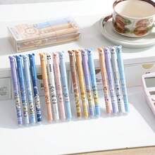 12/4/1 Set Erasable Pens, Includes Multiple Cartoon Pattern 0.5mm Black & Blue Ink Refills, Built-In Eraser, Quick-Drying Ink, Comfortable Grip. Ideal For Office Supplies And School Stationery, Essential For Study And Work - Sets - View 5