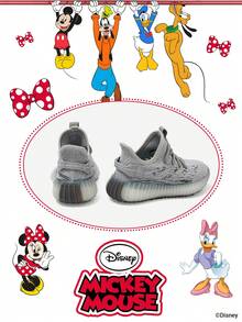 Authorized collaboration with Mickey Mouse | A pair of Disney children's sneakers, suitable for daily, festival, sports, and outdoor wear. It fits the foot comfortably, is anti-slip, wear-resistant, and breathables's's's's's's。 sneakers, girls' sneakers, girls' board shoes) - 灰色 - 查看 3
