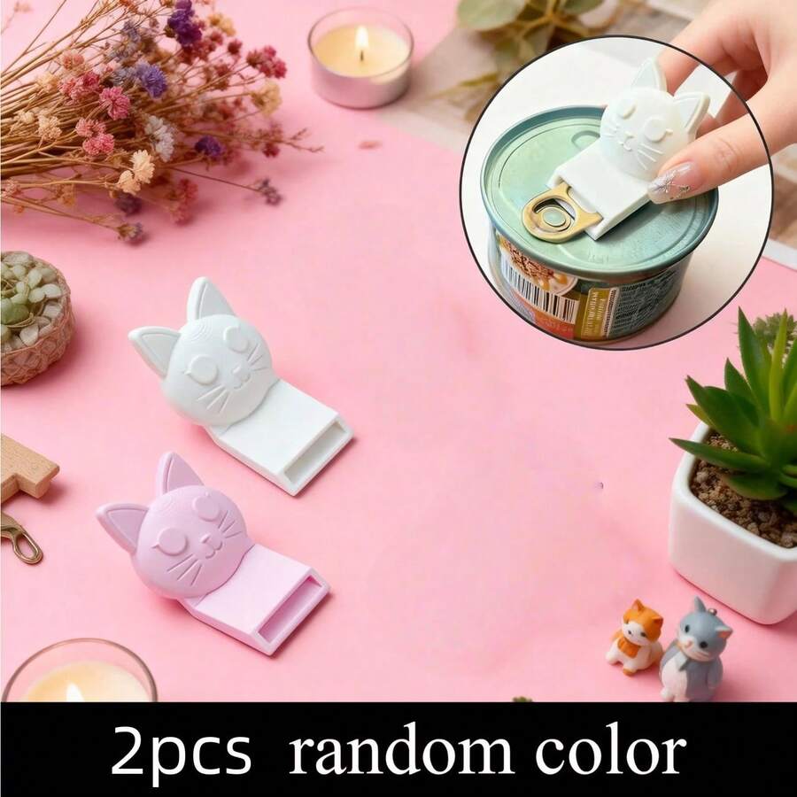 1个/2个装手持式开罐器，带防滑手柄 | 耐用塑料厨房工具，易于清洁，适用于宠物罐头和食品罐头