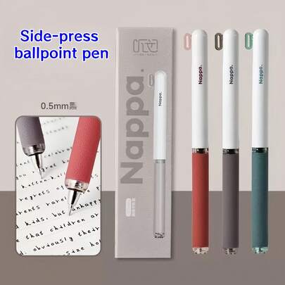 8pcs Retro Nappa-Style Neutral Pens, Random 2pcs Pens + 6pcs Refills, 0.5mm Black Ink, Comfortable Grip, Smooth Writing, Quick-Drying, Suitable For Studying, Signing, Office, Exams. Vintage Aesthetic, Suitable For Students And Office Use.