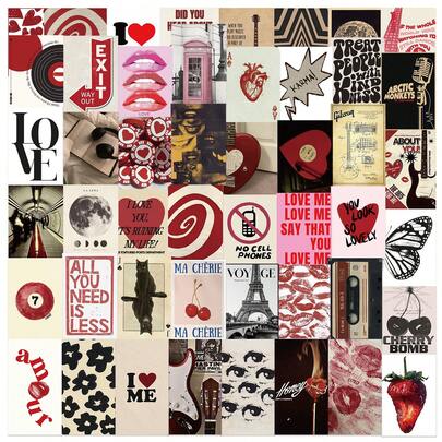 50张Y2K复古风少女涂鸦贴纸，可用于装饰吉他、笔记本、行李箱等，可批发