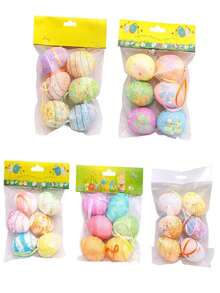 6pcs Foam Material Random Color Easter Eggs Decorations, Party Favors - View 1