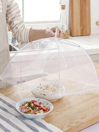 1 pezzo Copertura retrattile per tavolo, tenda a rete pieghevole e stirabile 44x44cm, anti-polvere e anti-insetti, copertura igienica e fresca per verdure, frutta, torte, perfetta per pranzi domestici, picnic, feste all'aperto e barbecue, accessorio da cucina pratico e durevole