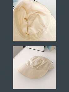 1pc Quick-Dry Foldable Wide Brim Sun Hat, Large Head Circumference, UV Protection For Women - Flat Top - View 3