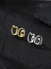 Hollow Open Vampire Fangs Upper Lower Full Set Teeth Grillz For Men Women, Rainbow Iridescent / Gold / Silver 3 Colors Hip Hop Gothic Rapper Dental Grills, Adjustable Non Permanent Party Mouth Jewelry Gift - View 6