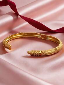 波西米亚风女士18K镀金手链，传统风格手链，精致细线，奢华婚礼及派对珠宝礼品 - 金黃色 - 查看 3