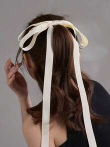 1 pezzo Accessorio per capelli elegante in stile primavera con fiocco grande in seta da 24 cm e nastro lungo 36 cm, fermaglio per capelli con fiocco stile ballerina, decorazione di moda carina, adatto per uso quotidiano, regalo per donna, molletta per capelli, pinze per capelli, estate, vacanza, viaggio - Multicolore - Visualizzare 8