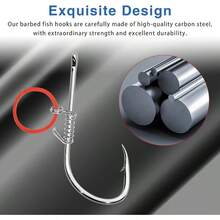 10Pcs Fishing Hooks Live Shrimp Hook Set, 2/3/4Catfish Bass Fishing Hooks Saltwater Freshwater Fishing Hooks Fishing Accessories - B - View 3