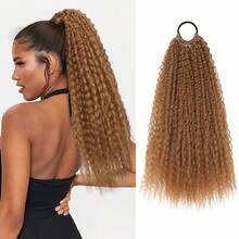 Tóc giả buộc đuôi ngựa dài 20 inch (khoảng 50cm) kèm dây buộc tóc, tóc giả gợn sóng xoăn tự làm cho nữ và bé gái, thích hợp cho các bữa tiệc hàng ngày, cosplay. Dây chun buộc tóc, dây buộc tóc co giãn, dây chun buộc tóc, dây chun buộc tóc. - Nhiều màu - Xem 14