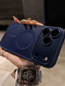 1pc Luxury Minimalist Frosted Transparent Soft TPU Phone Case, Suitable For IPhone 17 Air 16 15 14 13 12 11 Pro Max Plus - Royal Blue - View 3