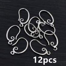 12个19x11毫米黄铜金属耳环钩线DIY首饰制作耳环夹配件 - 耳鉤 - 查看 9