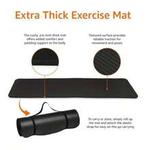 1 pièce Tapis de yoga épais antidérapant - Tapis d'exercice amortissant avec sangle, convient pour le yoga, le fitness et la danse, idéal pour les amateurs de yoga et les passionnés de fitness, applicable pour les entraînements en extérieur, à la maison et en studio - Multicolore - Voir 9