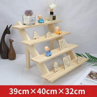 1pc Wooden Elevated Display Stand, 2/3/4/5 Tier Earring & Ring Display Rack, Rustic Cake Stand, Merchant Display Table, Desktop Display Shelf, Suitable For Wedding/Birthday/Mother's Day Gifts, Home Storage & Desktop Display, Wooden Rustic Style Riser