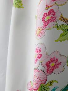 Áo khoác kimono satin kiểu phương Đông họa tiết chim công trắng và hoa anh đào – Kiểu dáng thanh lịch, mở phía trước, nhẹ nhàng, hoàn hảo cho kỳ nghỉ hè ở bãi biển, che chắn bikini và trang phục mặc nhà thoải mái. - trắng - Xem 11