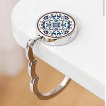 1pc Vintage Blue & White Ceramic Wall Hook - Elegant Desktop Decor, Floral Design, Compact Ceramic Bag Hanger, Suitable For Home, Office Or Gifts, Office Decoration | Floral Pattern Holder - Multicolor - View 9
