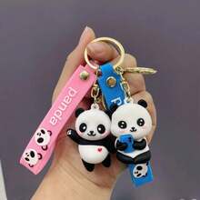 Lindo llavero de panda saludando, un accesorio encantador para bolsos de parejas, llavero de coche, pequeño regalo - Multicolor - Ver 7