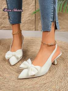 Giày sandal nữ mũi nhọn kiểu dáng mới, gót cao, quai ngang, kín mũi, thời trang, thiết kế gợi cảm, thanh lịch, phù hợp cho những dịp đặc biệt, thoải mái khi mang, thích hợp cho các bữa tiệc hoặc sự kiện. - trắng - Xem 5