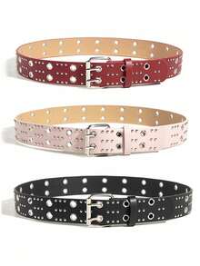 Thắt lưng thời trang mới phong cách Grunge Punk - Hồng - Xem 5