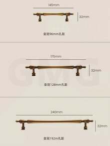 1个金属橱柜/抽屉拉手，法式奢华风格，青铜复古家具门把手，适用于衣柜、鞋柜、书桌、家居装饰 - 古銅色(A款) - 查看 11