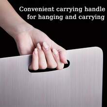 Stainless Steel Cutting Board With Handle - Double-Sided Design For Cutting Fruits, Vegetables, Bread And Meat - Essential Kitchen Tool - Easy To Clean And Durable Chopping Board. Easter Gift, Mother's Day Gift - Silver - View 8