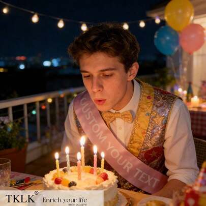 Bộ ruy băng satin in chữ theo yêu cầu - Thích hợp cho sinh nhật, tiệc cưới, lễ tốt nghiệp, các bữa tiệc, trang phục tốt nghiệp trường học và đại học, được làm từ ruy băng satin polyester.