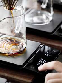 家用LED数字定时咖啡秤，带防水垫，多功能厨房烘焙秤，蔬菜水果秤，单位切换按钮，茶叶秤，带计时功能，厨房工具（不含电池） - 彩色 - 查看 10