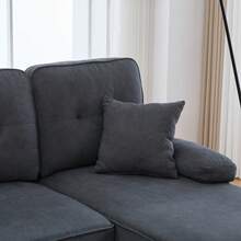 Sofas & Couches - Dark Gray + Linen + 4 Seat + Foam - View 11