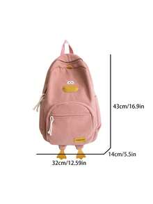 2026 New High-Value Student Backpack, Minimalist Corduroy Large Capacity Middle School Backpack - Pink - View 5