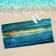 Quick-Dry Microfiber Beach Towel - Vibrant Watercolor Stripes, Soft & Absorbent, Perfect For Pool, Shower, Travel & Outdoor Activities, Lightweight 250g/M², Hand Wash Only, Bath - A - 查看 1