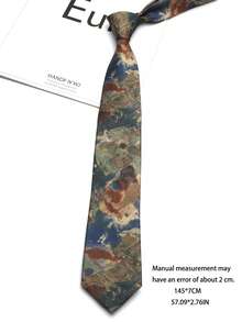 1 pieza Corbata informal impresa hecha a mano y unisex, adecuada para la calle, el uso diario, fiestas y como regalo - Multicolor - Ver 8