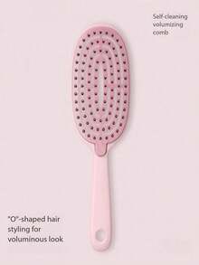 自清洁猪鬃气垫梳，女士高蓬松梳，家用气垫按摩卷发梳 - 彩色 - 查看 5