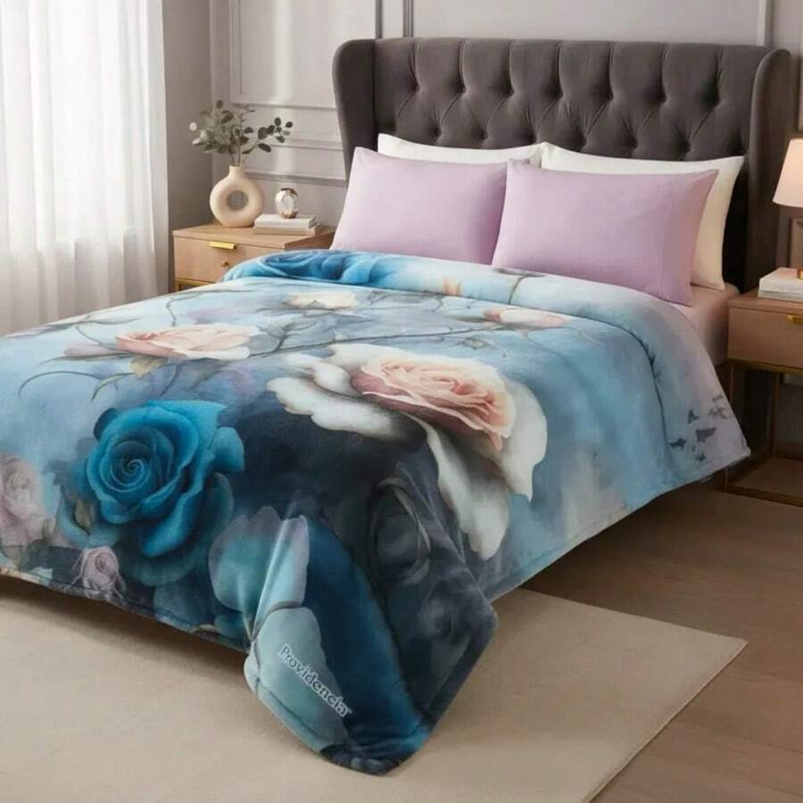 Cobertor Grueso Calientito Sobrecamero Queen Size - Paraiso rosa - Ver 1