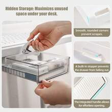 Under Desk Drawer, No Drilling Required, Hidden Storage Box, Suitable For Office And Student Desks, Can Hang Stationery And Miscellaneous Items - Multicolor - View 4